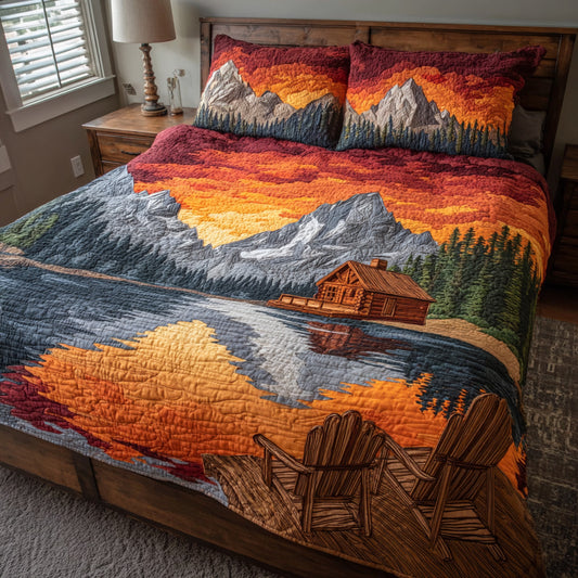 Cabin Reflections 3-Piece Quilted Bedding Set NCU0VL3628