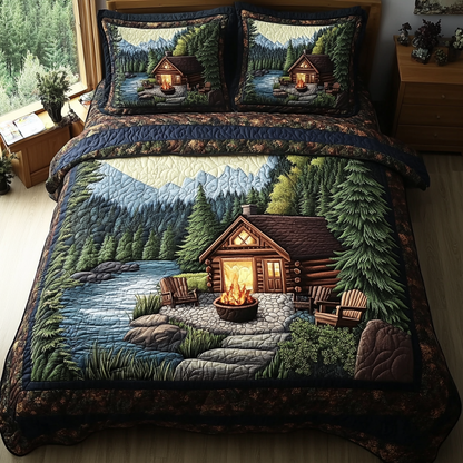 Cabin Retreat 3-Piece Quilted Bedding Set NCU0VL2593