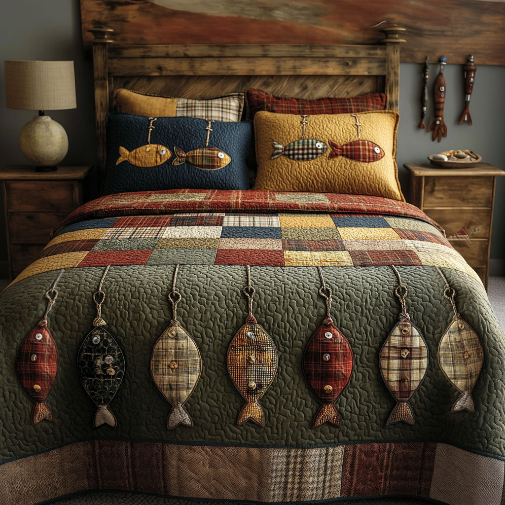 Cabin by the Bend 3-Piece Quilted Bedding Set NCU0PT11129