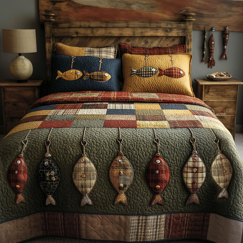 Cabin by the Bend 3-Piece Quilted Bedding Set NCU0PT11129