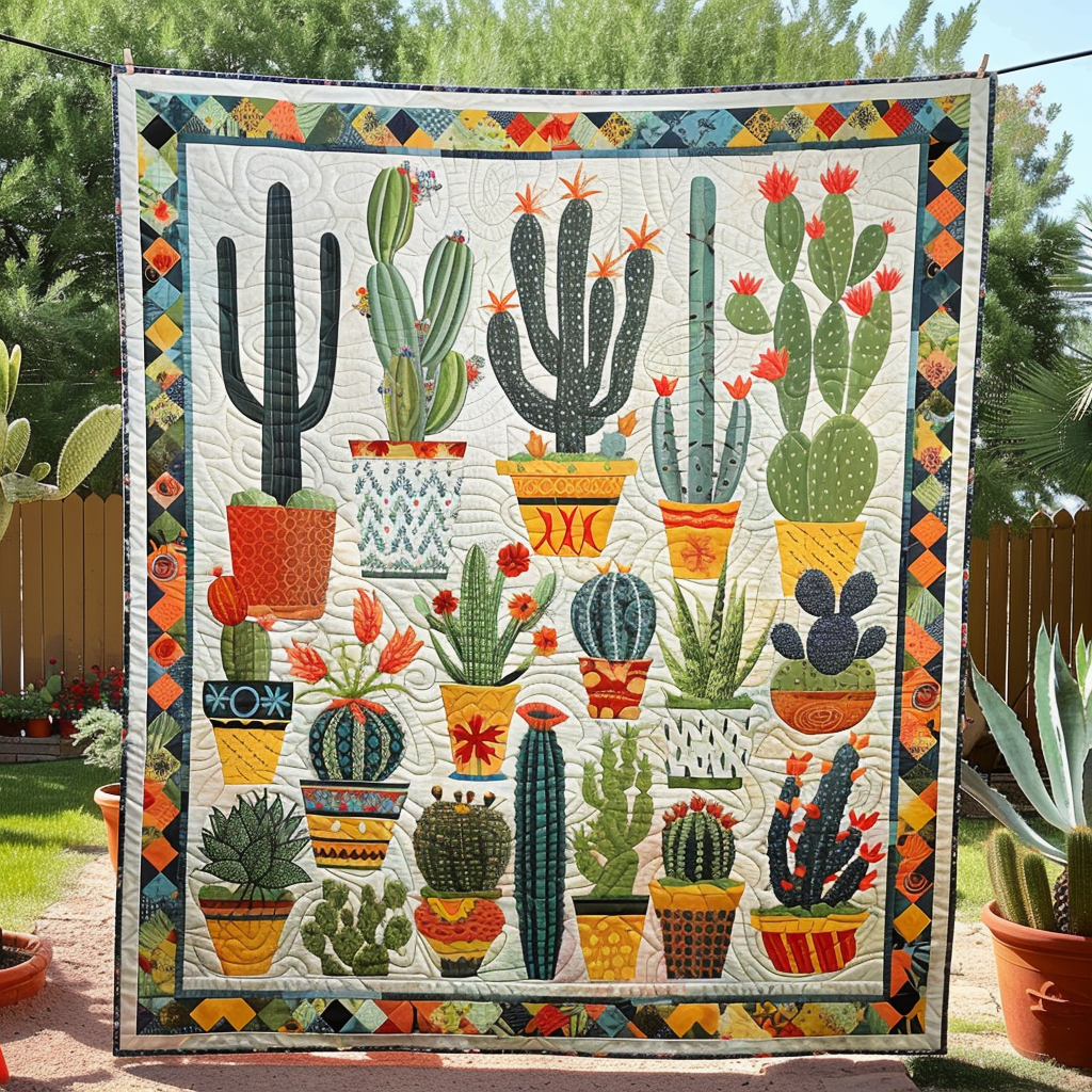 Cactus Garden Quilted Blanket NCU0TH454