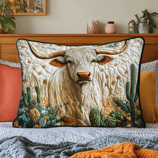Cactus Longhorn Quilted Bedding Pillow Case NCU0DV5175