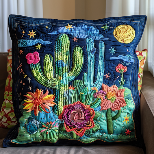 Cactus Night Quilted Pillow Case NCU0DV288