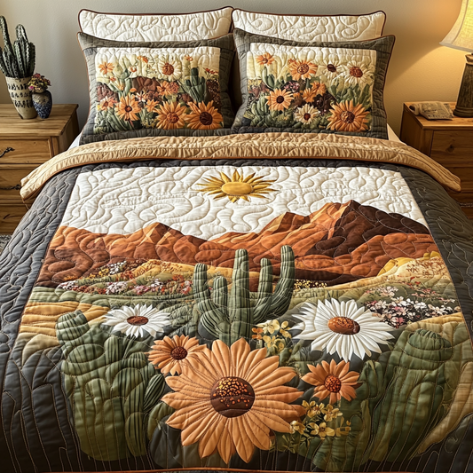 Cactus Sunrise Quilted Bedding Set NCU0DV5005