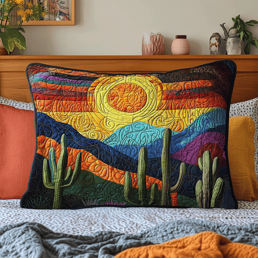 Cactus Sunset Quilted Bedding Pillow Case NCU0DV3848