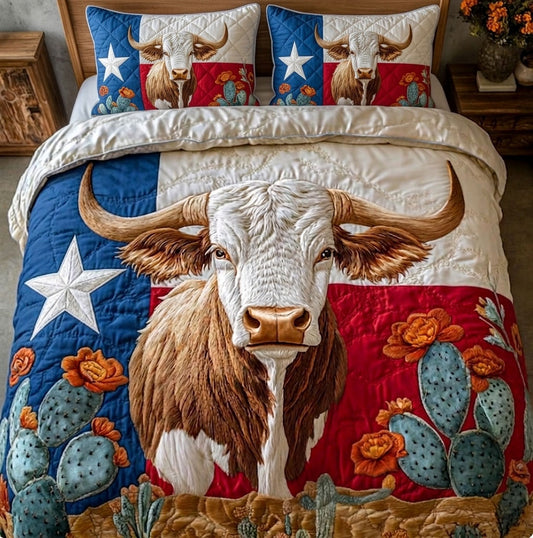 Cactus Bloom 3-Piece Quilted Bedding Set NCU0NT12756