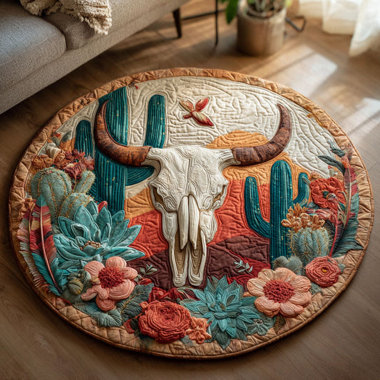 Cactus Bloom Quilted Round Mat NCU0TV047