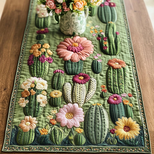 Cactus Bloom Quilted Table Runner NCU0NT3921