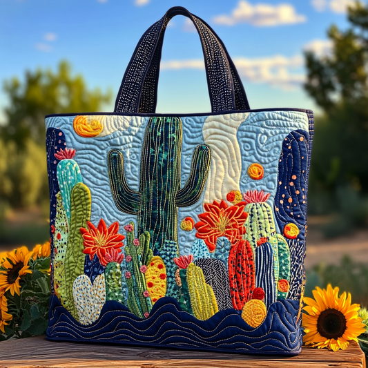 Cactus Bloom Quilted Tote Bag NCU0VL2798