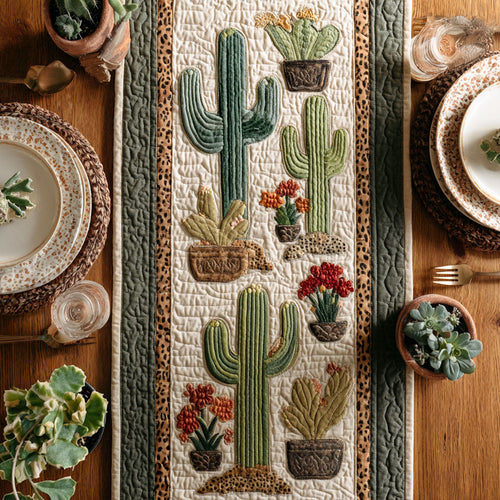 Cactus Blossom Quilted Table Runner NCU0PT8830