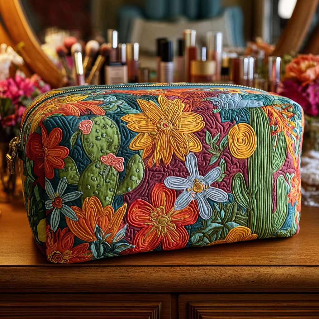 Cactus Carnival Quilted Makeup Bag NCU0PT9621