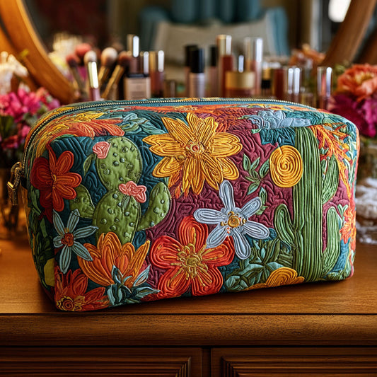 Cactus Carnival Quilted Makeup Bag NCU0PT9621
