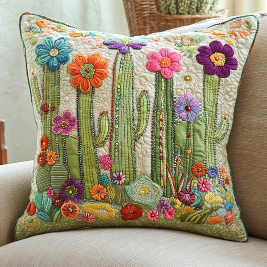 Cactus Charm Quilted Pillow Case NCU0VH3775