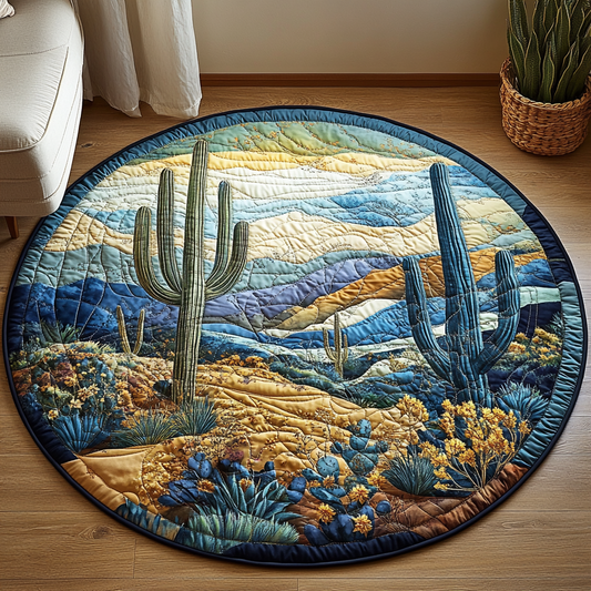Cactus Charm Quilted Round Mat NCU0DV5113