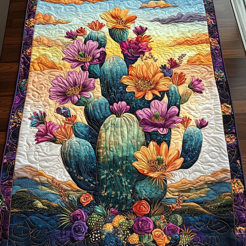 Cactus Charm Quilted Table Runner NCU0DK6973