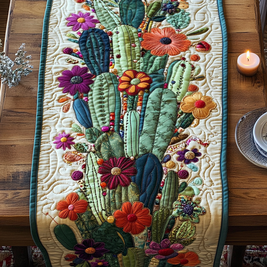 Cactus Charm Quilted Table Runner NCU0VH3768