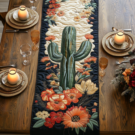 Cactus Charm Quilted Table Runner NCU0VH5865
