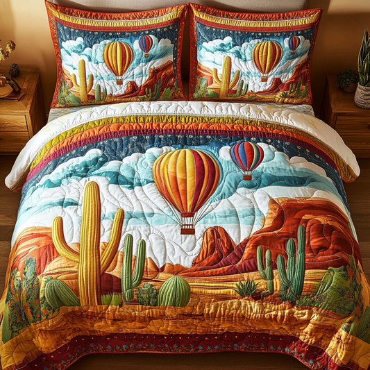 Cactus Dream 3-Piece Quilted Bedding Set NCU0VL2253