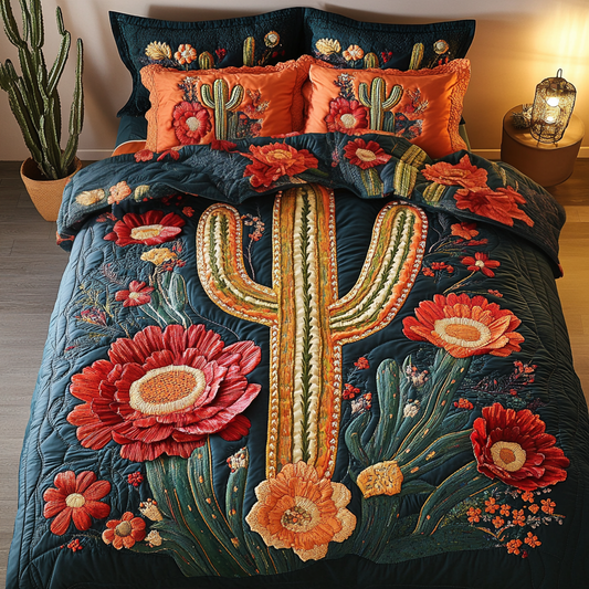 Cactus Dreams 3-Piece Quilted Bedding Set NCU0VH5879