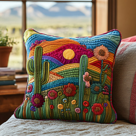 Cactus Dreamscape Quilted Pillow Case NCU0DV4069
