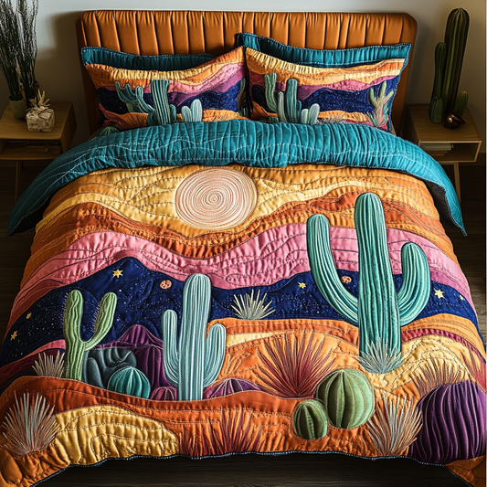 Cactus Garden 3-Piece Quilted Bedding Set NCU0DK7629