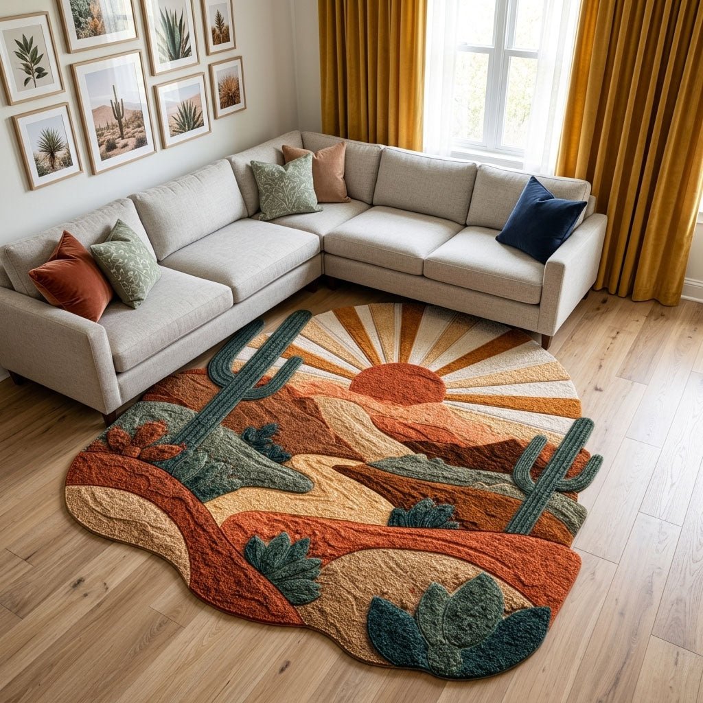 Cactus Garden Custom Shape Area Rug NCU0DK12303
