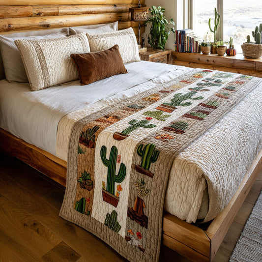 Cactus Garden Quilted Bed Runner NCU0PT8599