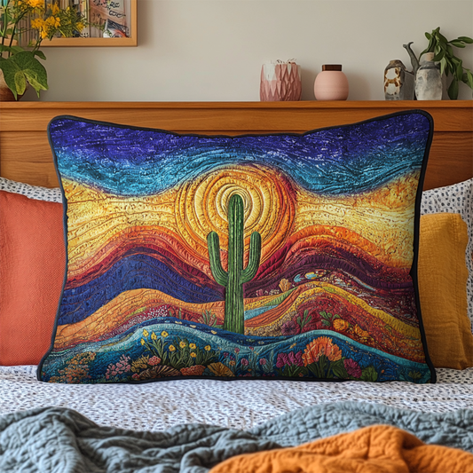 Cactus Garden Quilted Bedding Pillow Case NCU0VL1077