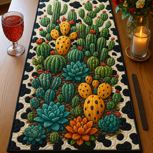 Cactus Garden Quilted Table Runner NCU0NT5622