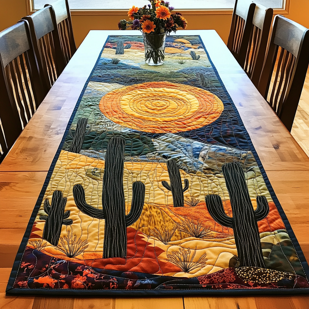 Cactus Garden Quilted Table Runner NCU0VL1503
