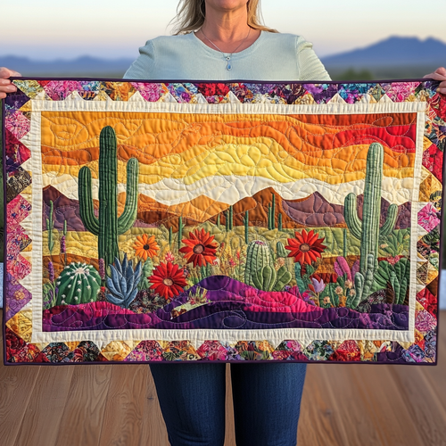 Cactus Garden Quilted Table Runner NCU0VL1565
