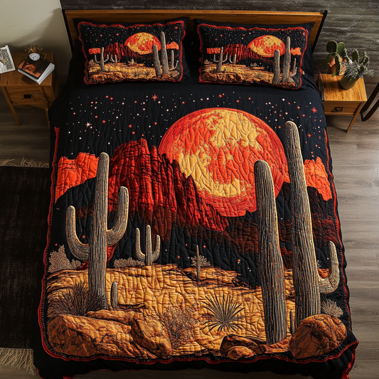 Cactus Glow 3-Piece Quilted Bedding Set NCU0DK8799