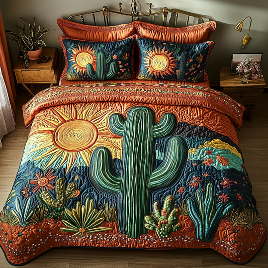 Cactus Grove 3-Piece Quilted Bedding Set NCU0DK7637