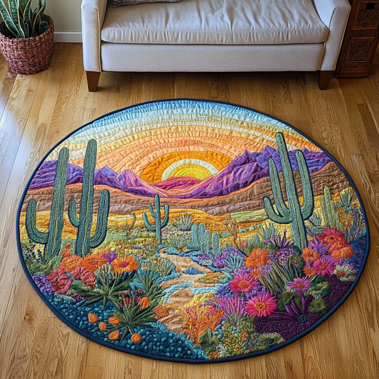 Cactus Grove Quilted Round Mat NCU0DK6902