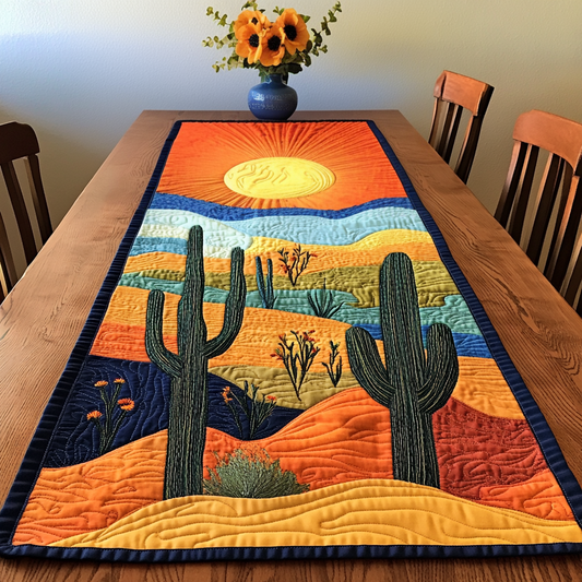 Cactus Landscape Quilted Table Runner NCU0VL1504