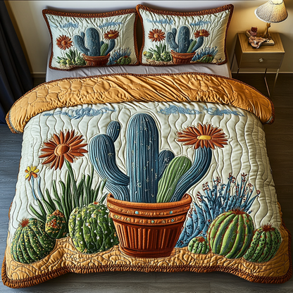Cactus Moon 3-Piece Quilted Bedding Set NCU0DK8803