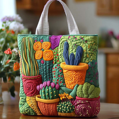 Cactus Morning Sun Quilted Tote Bag NCU0NT8814