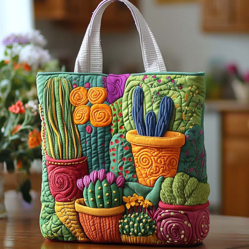 Cactus Morning Sun Quilted Tote Bag NCU0NT8814