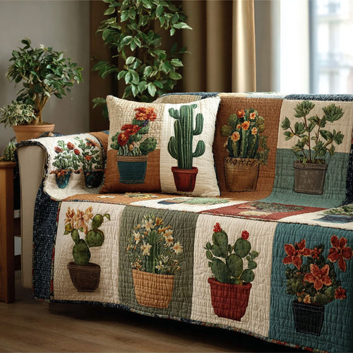 Cactus Patch Quilted Sofa Cover NCU0NT12127