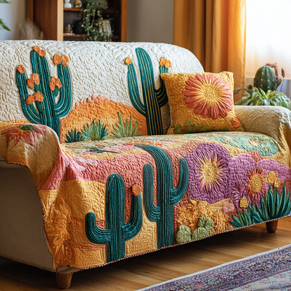 Cactus Quilted Sofa Cover NCU0VT350