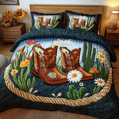 Cactus Rider 3-Piece Quilted Bedding Set NCU0VL1458