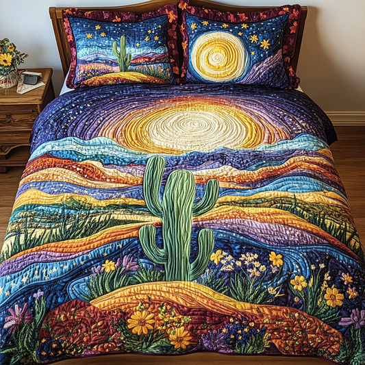 Cactus Serenity 3-Piece Quilted Bedding Set NCU0VL2110