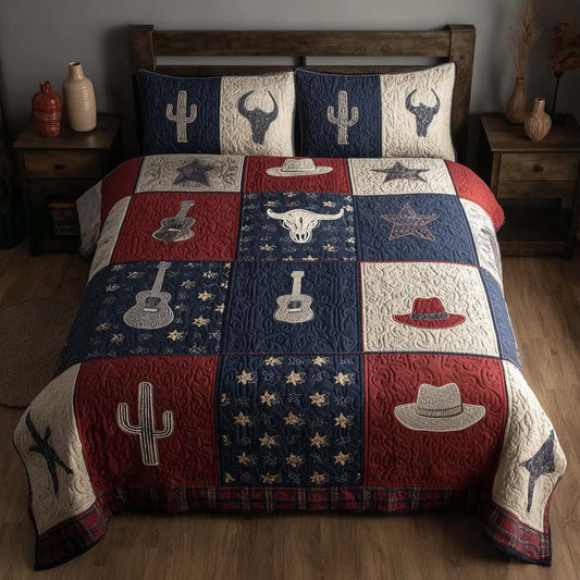 Cactus Soul 3-Piece Quilted Bedding Set NCU0HH1876