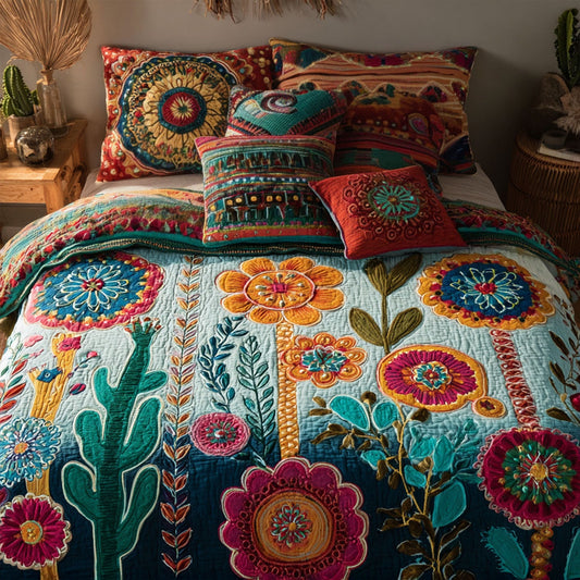 Cactus Spirit 3-Piece Quilted Bedding Set NCU0PT7620