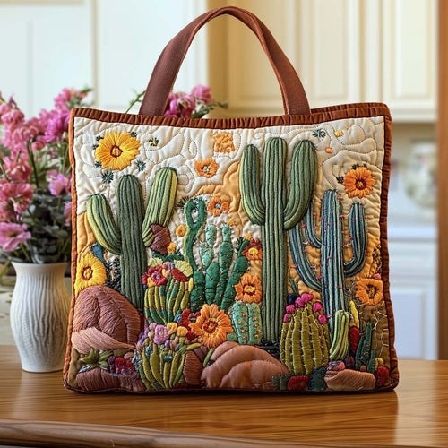 Cactus Summer Days Quilted Tote Bag NCU0NT8818