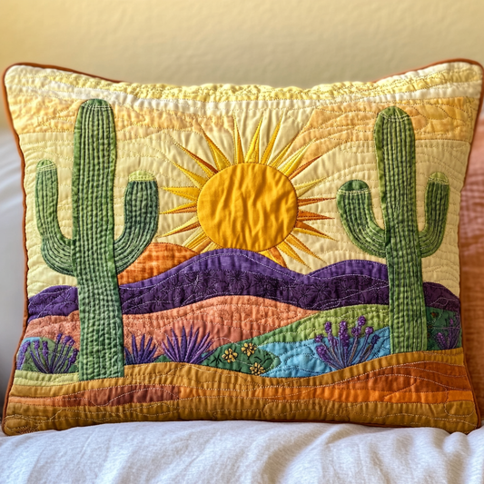 Cactus Sunrise Quilted Bedding Pillow Case NCU0VL967