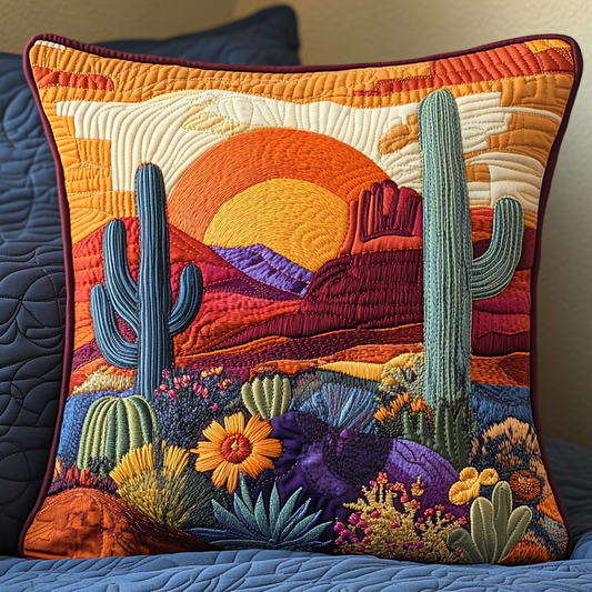 Cactus Sunrise Quilted Pillow Case NCU0DV4329