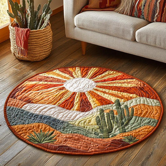 Cactus Sunrise Quilted Round Mat NCU0VH3035