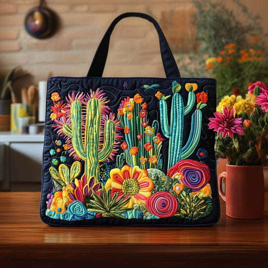 Cactus Sunset Hue Quilted Tote Bag NCU0NT8819