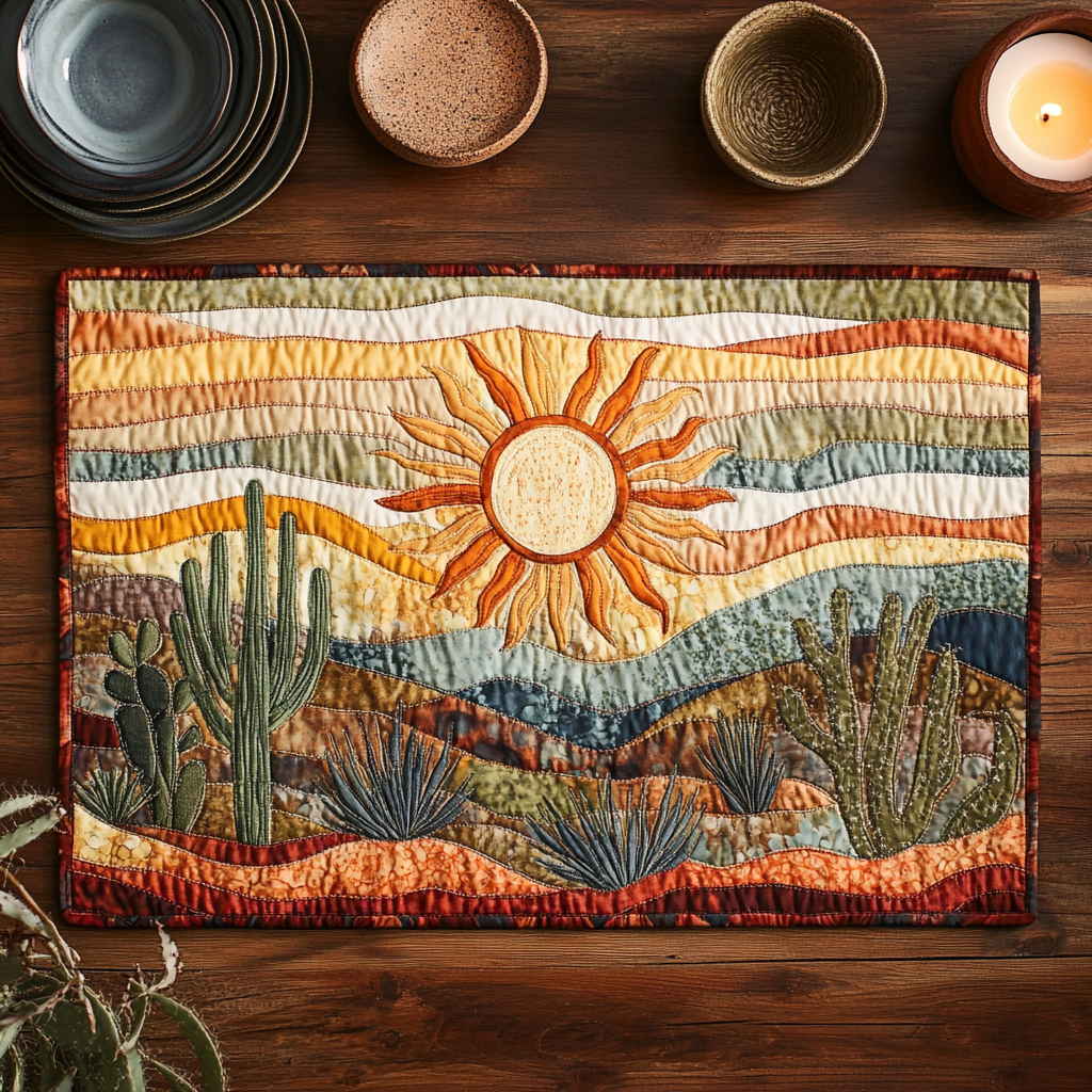 Cactus Sunset Quilted Place Mat NCU0VH3101